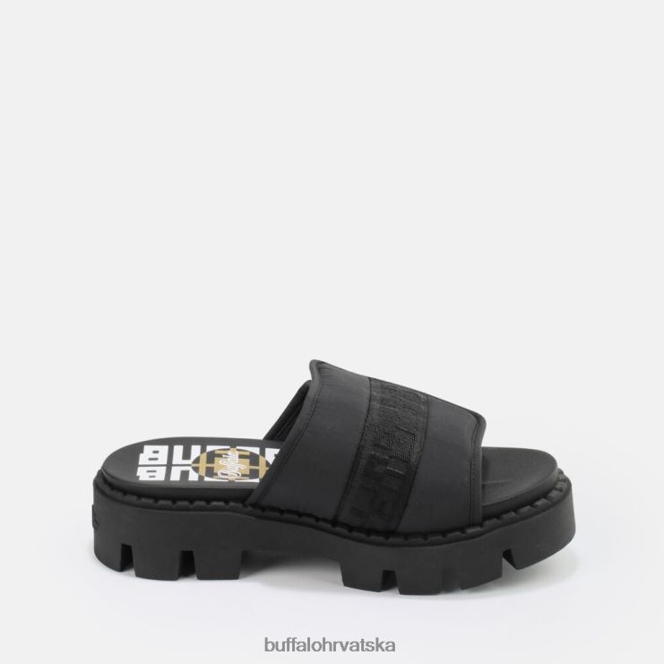 crno Buffalo raven tec-sld sandala veganska |slajdova TDD6T729